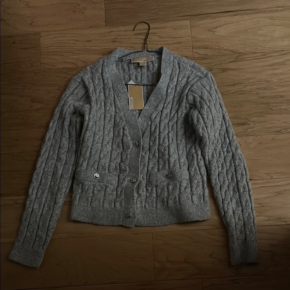 Gray Cable Knit Women's Sweater